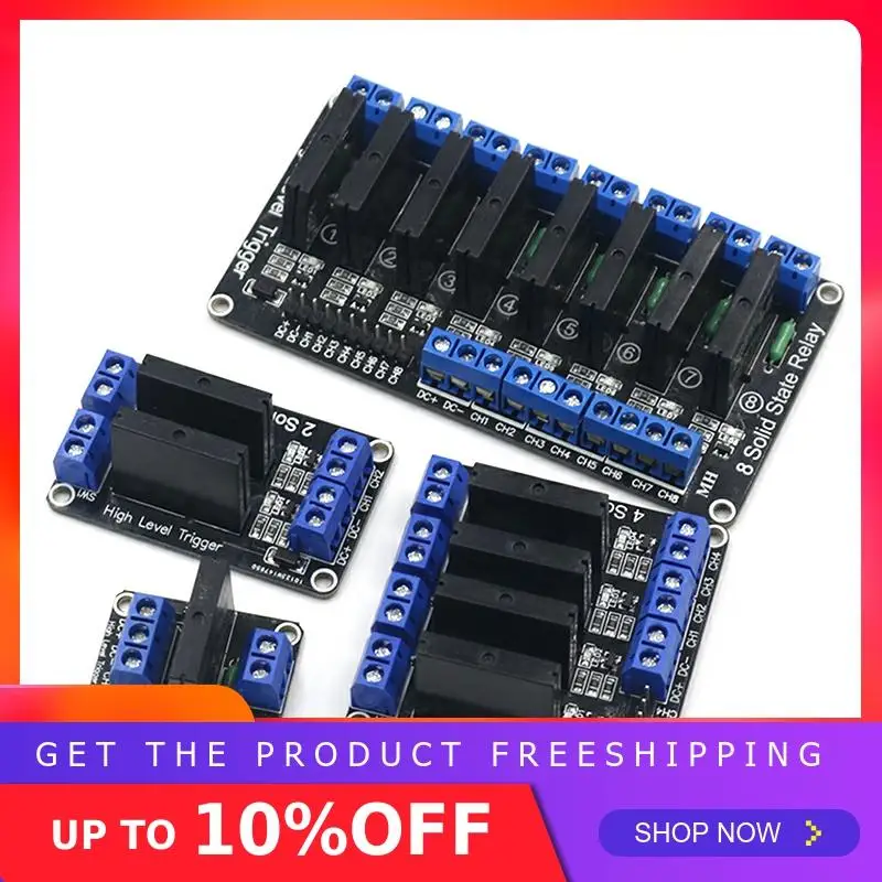 1 2 4 8 канальный 5 В DC релейный модуль твердотельный высокий уровень SSR AVR DSP G3MB-202P реле для Arduino