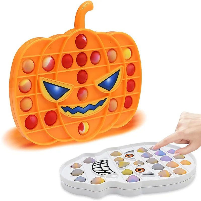 

Хэллоуин Тыква череп пакет поп It фиджет игрушка Push Сенсорное снятие стресса для взрослых и детей и антистресс подарки