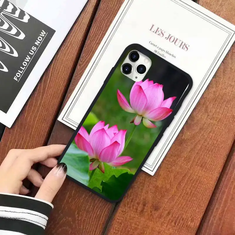 

Lotus Flowers pattern Phone Case for iPhone 11 12 pro XS MAX 8 7 6 6S Plus X 5S SE 2020 XR