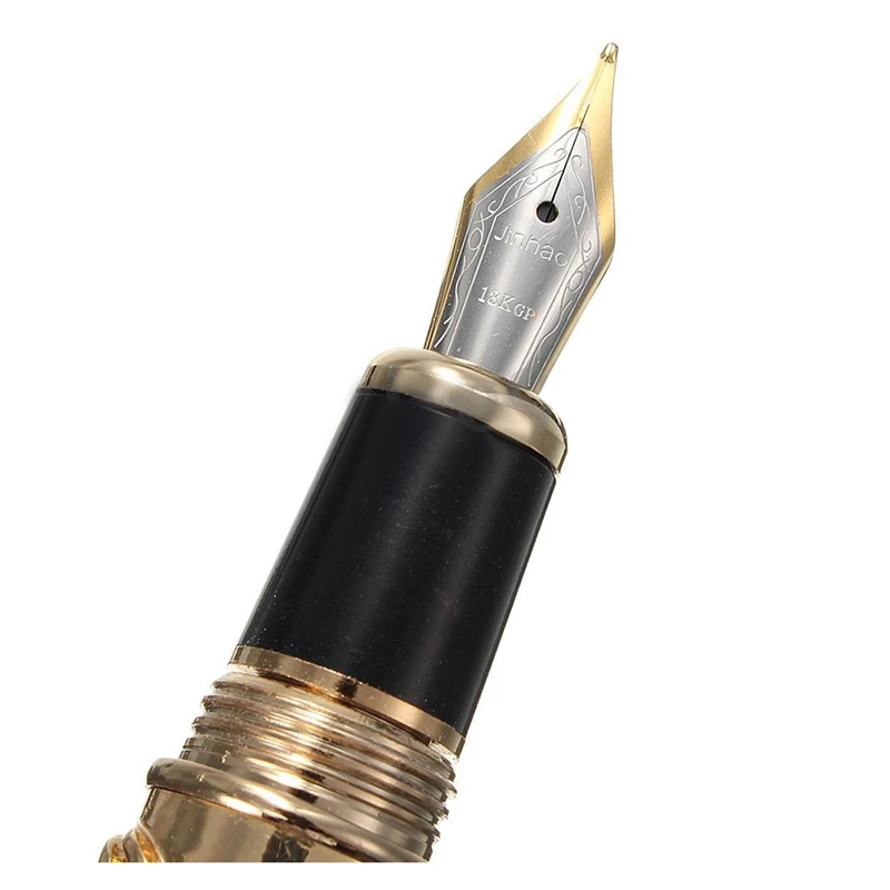 JINHAO 2 шт. Роскошная 18KGP 0,5 мм перьевая ручка с золотым Драконом с X750 Шахматная ручка от AliExpress WW