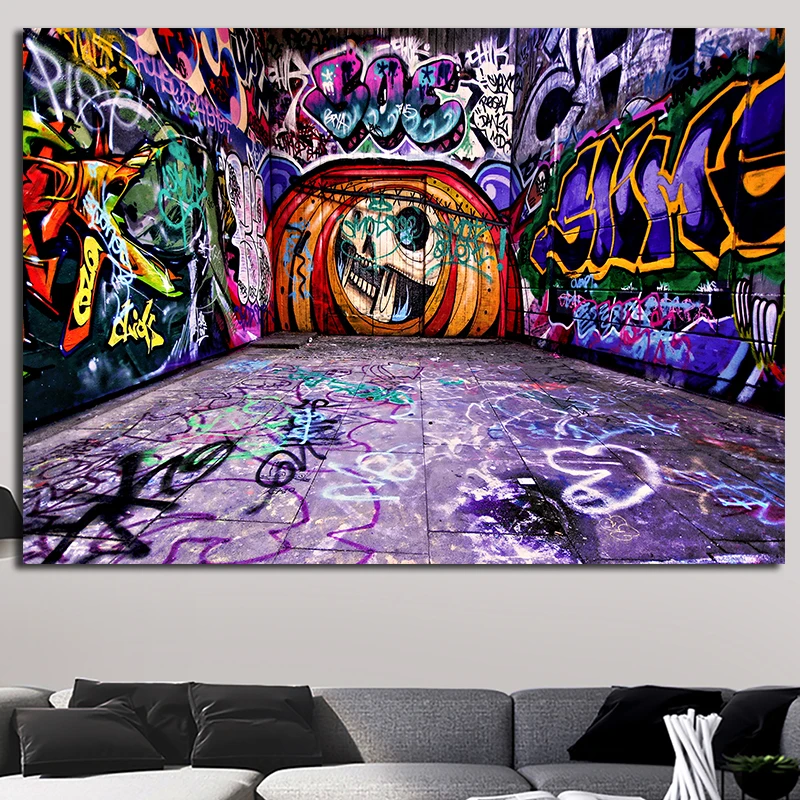 Абстрактные граффити плакат картина настенные картины и принты Куадрос для