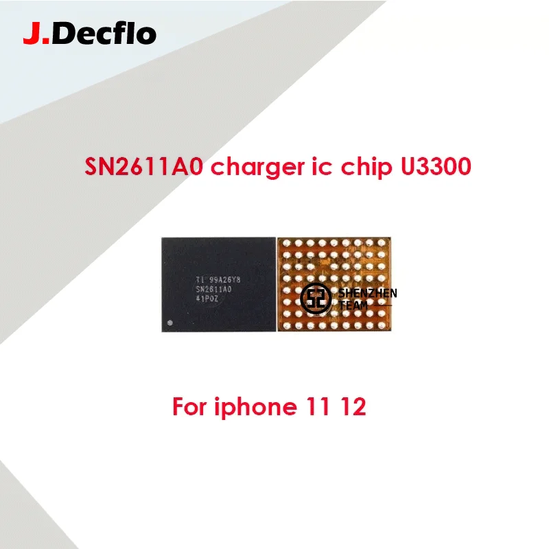 

JDecflo 2-20pcs SN2611A0 For iPhone 11 12 Pro Max 12mini U3300 Tigris T1 Charger IC USB Charging Chip SN2611 SN2611AO