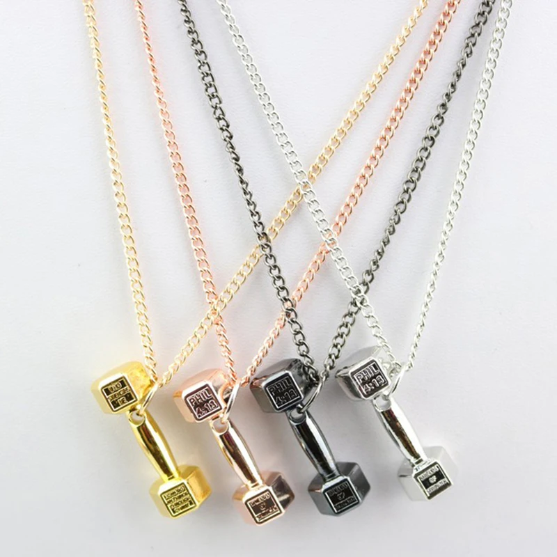 Новое поступление подвески для гантелей женщин и мужчин модное ожерелье из