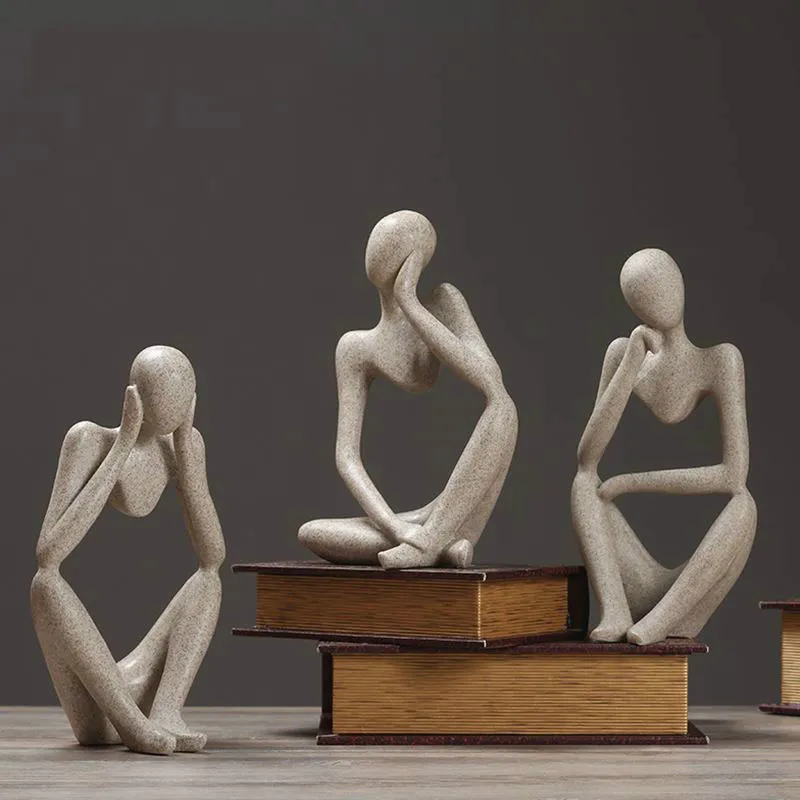 

Статуя абстрактного персонажа, украшение для дома, аксессуары, креативное домашнее украшение для гостиной, офиса, сандстоун, декоративная с...