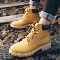 men boots fashion leather boots warm plush snow boots outdoor casual hiking boots 2021 lover autumn winter shoes plus size 35 45