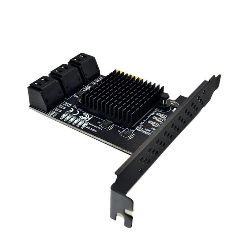 

PCIe SATA Card PCIe X1 SATA Gen3 88SE9215 6 Gbps Expansion Card Built-in Eight-Port SATA3.0 Disk Riser Card Array Card