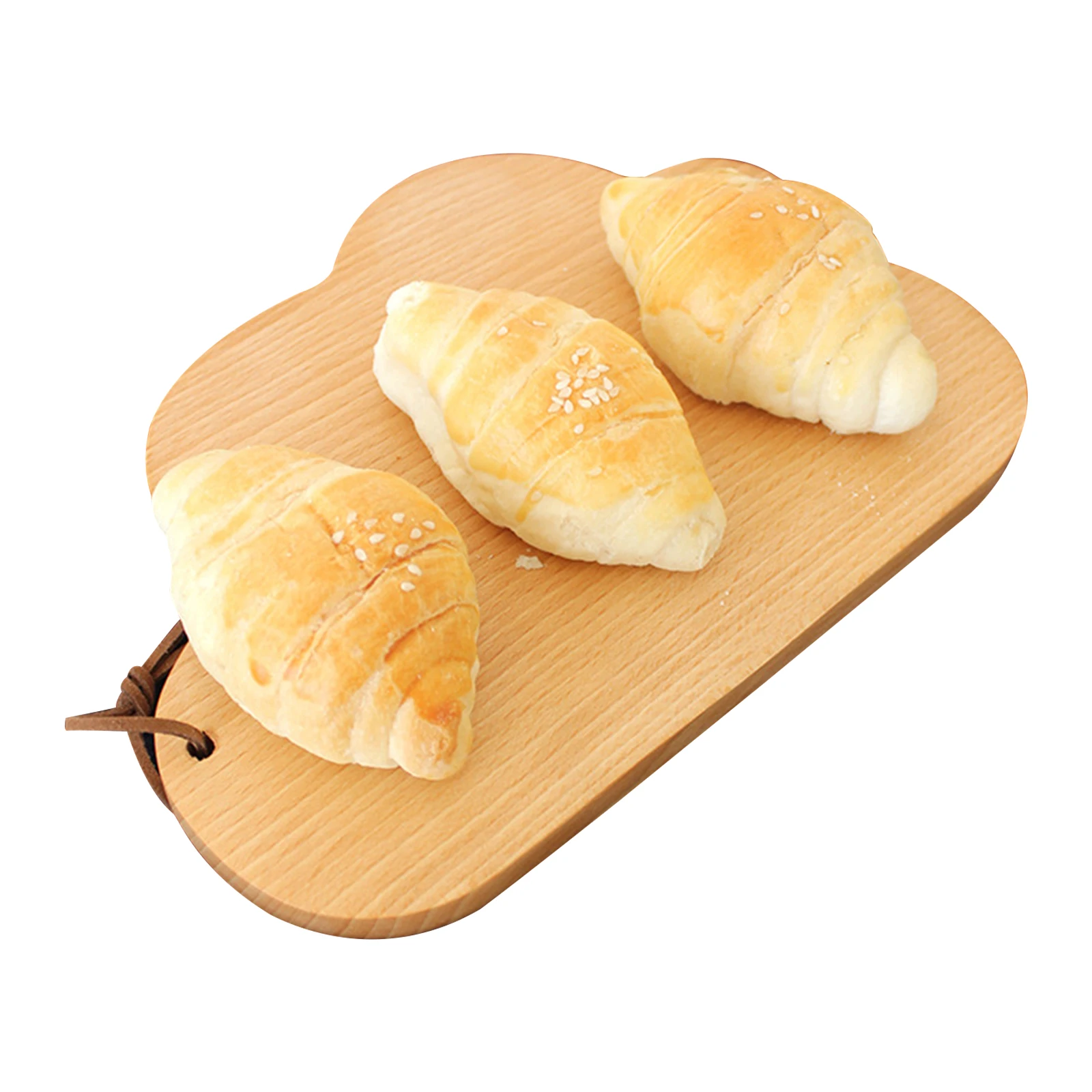 Разделочная доска однотонная Милая облакообразная деревянная сервировочная для