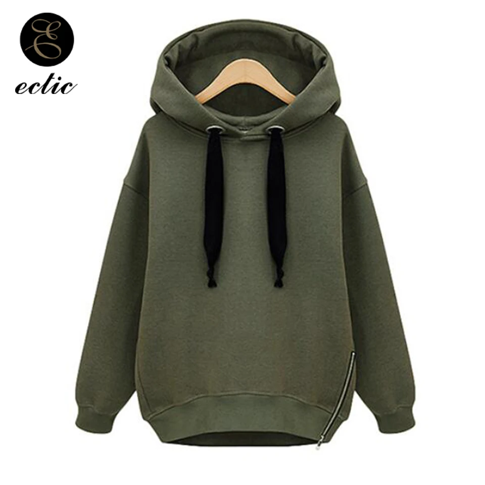 Зимнее Полувер Зеленый Толстый Теплый Свитшот Спортивная Кофта Женщина Молния