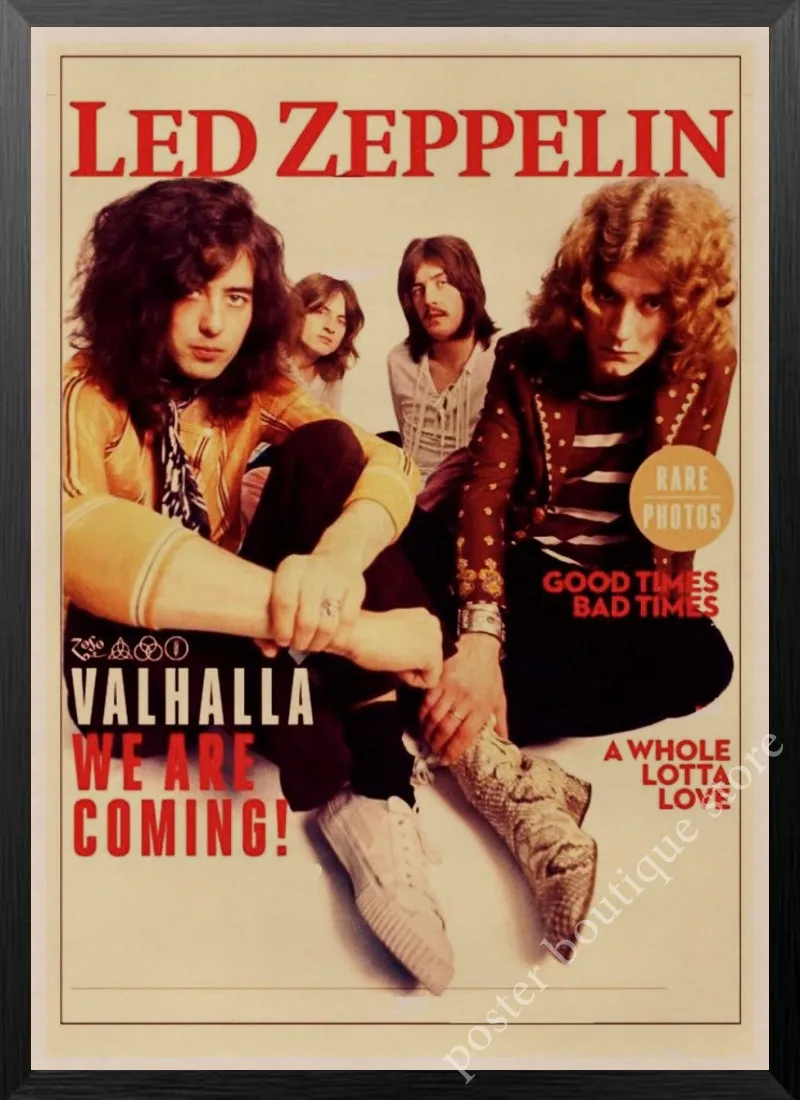 6 Светодиодный плакат Zeppelin Rock Music, Jimmy Page, rober Plant, винтажный домашний декор, настенные наклейки, 9 процентов/5 - Цвет: 6