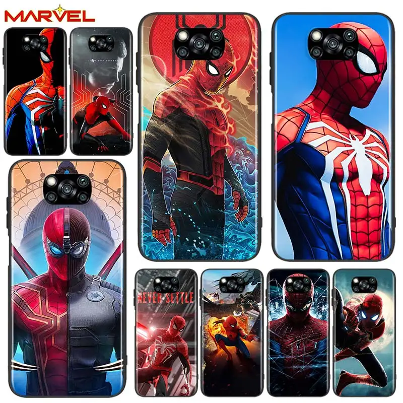 

Marvel Spiderman hero for Xiaomi Poco X3 NFC X2 M3 M2 F2 F3 Pro C3 F1 A2 Lite Mix3 Play Silicone Soft Black Phone Case