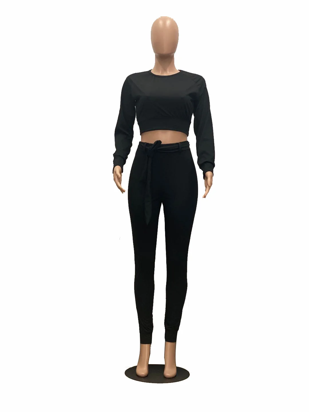 

2021 Spring Casual Women Two Piece Set O-neck Sweater + Long Pants Tracksuit Bandage Clothes For Women Sportwear Outfit