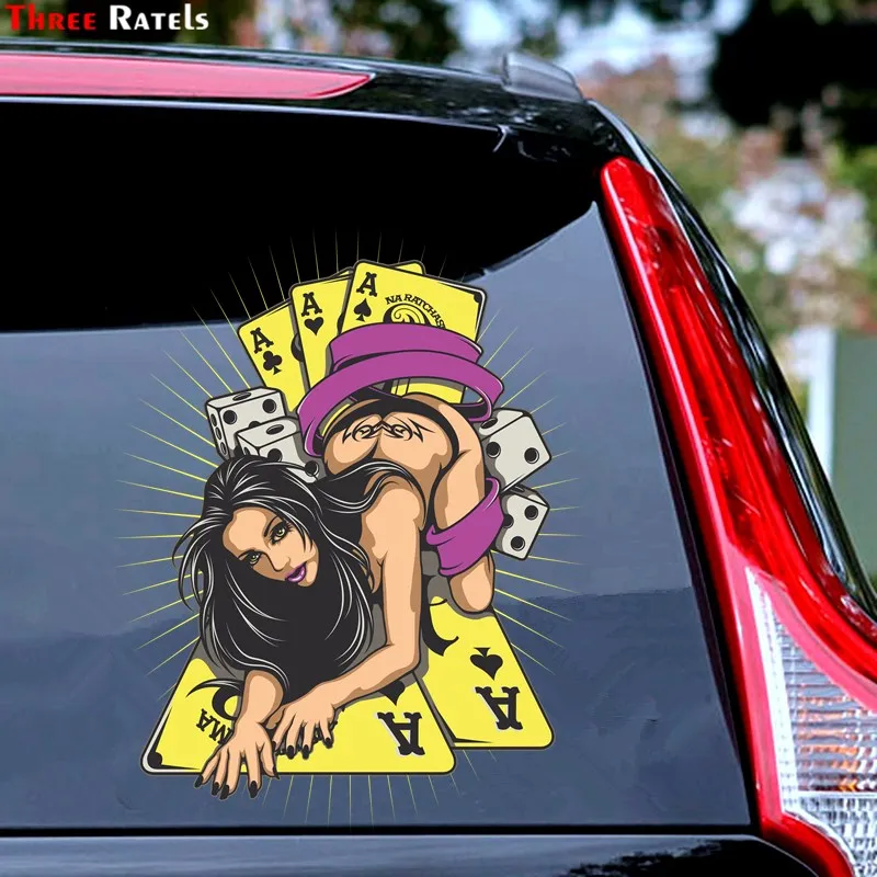

Three Ratels FC894 Poker And Sexy Woman Game Decal PVC Motorcycle Car Sticker