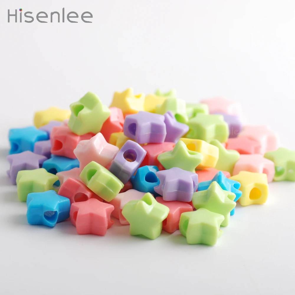 

10MM Mixed Color The Shape Of Star Acrylic Children Toy Beads For DIY Handmade Jewelry Making Bracelets 50Pcs/Bag