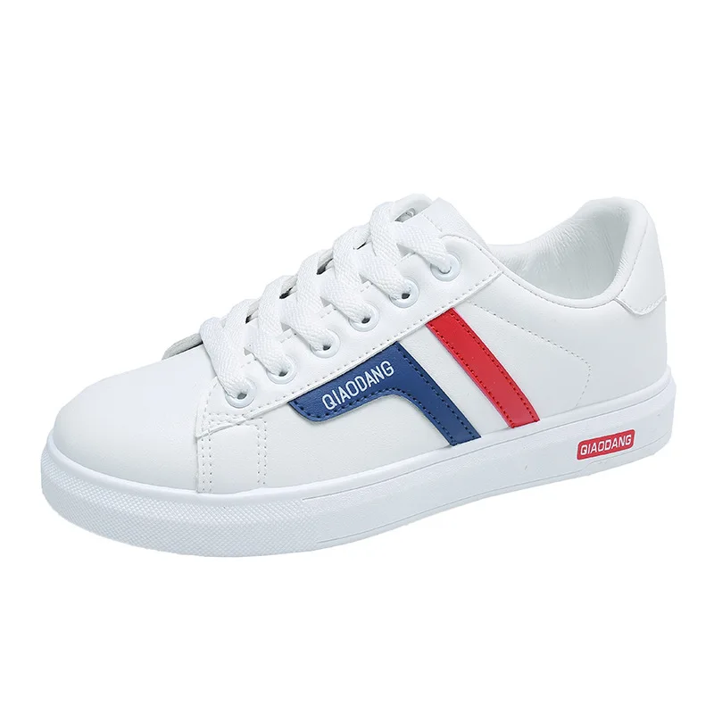 

Fashion Shoes Women's Vulcanize Shoes New Casual Classic Solid Color PU Leather Stripe Shoes Women Casual White Shoes Sneakers
