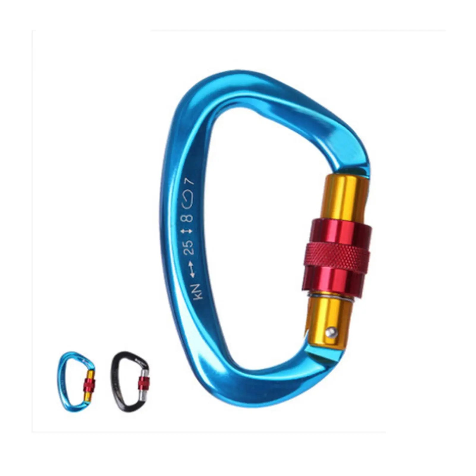 

Professional Rock Climbing Carabiner 25K Lock D-shape Safety Buckle Outdoor Hiking Protection Equipment Carabiner Equipment