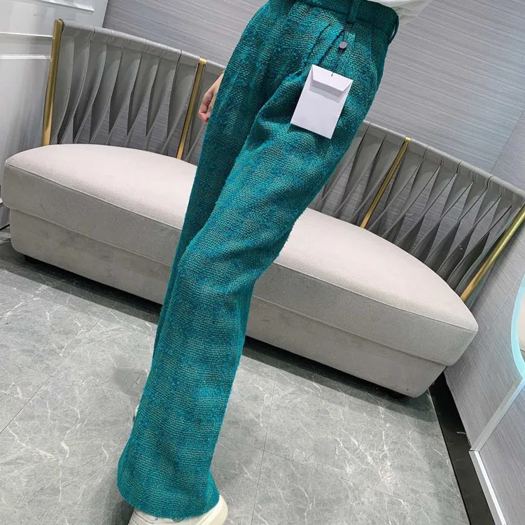 

2020 Early Spring Women's New Fashionable Elegant Ladies Tweed Checked Wide-leg Pants Free Shipping Worldwide