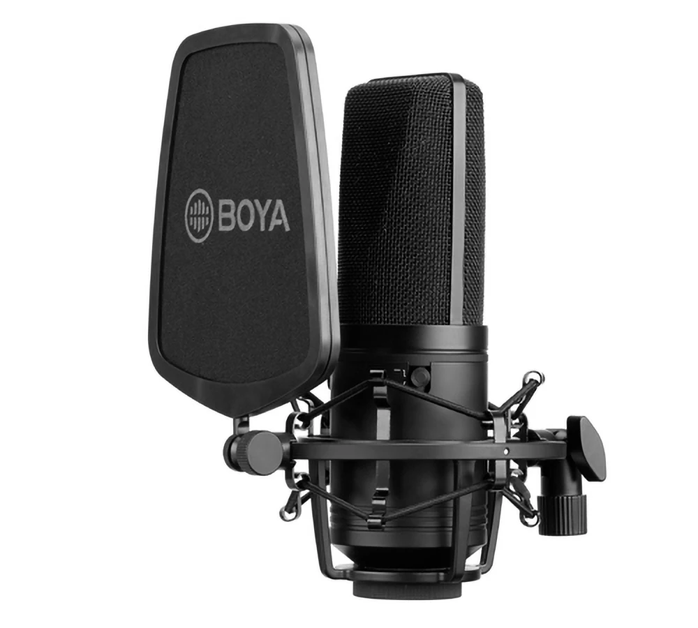 

BOYA BY-M1000 Large Diaphragm Condenser Microphone 3 Polar Pattern Low-cut Filter for Singer Podcaster Studio Audio Video Record