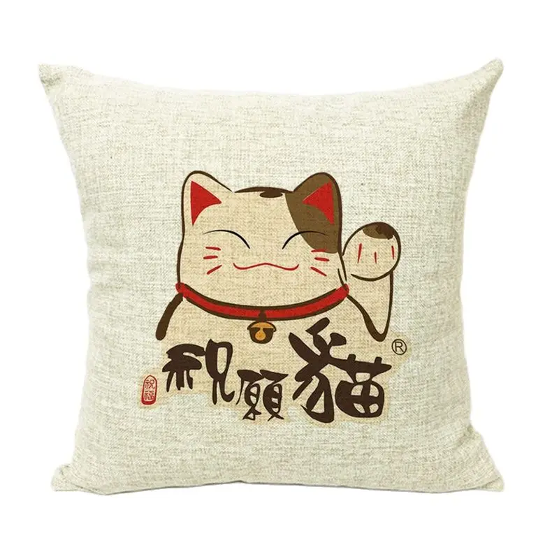 Мультяшные милые подушки для кошек чехлы с вишневыми бантами и птицами украшение