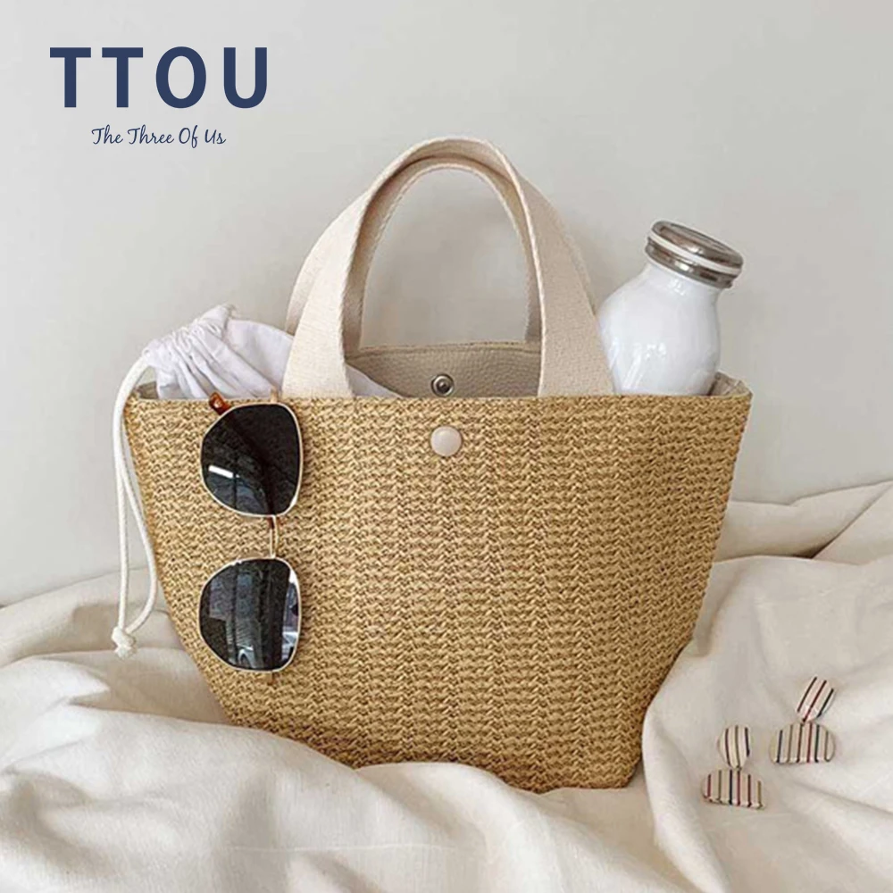 

Chic Rattan Summer Bags Ladies Handbag Straw Knitting Beach Bag Women Shoulder Bags Female Circle Messenger Bag Travel Totes