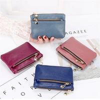 fashion lychee pattern pu leather coin purse mini change purses womens wallets card holder zipper pouch key pocket case