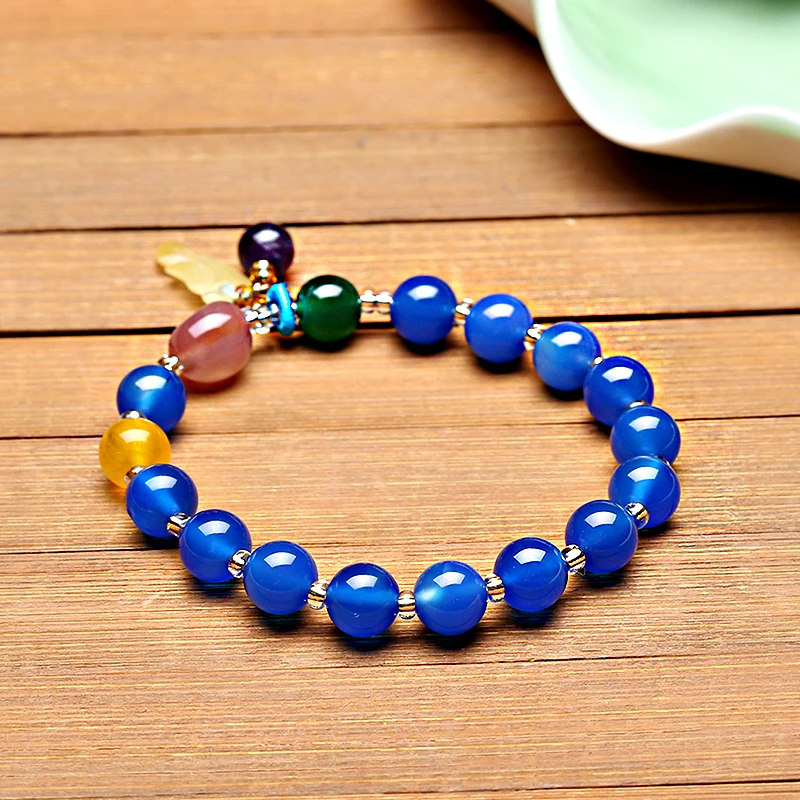 Jinzeyi Горячая Распродажа натуральный браслет из синего камня очаровательный