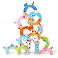 wooden montessori toy creative nordic style stacking rainbow balance puzzle blocks montessori educational toy for kids