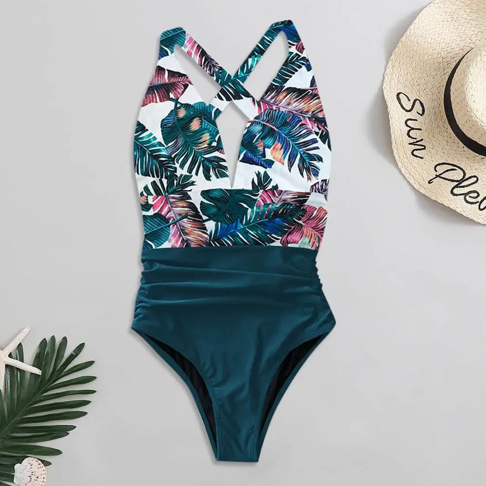 2020 сексуальные цельные купальники боди женские плечевые Цветочные Купальники