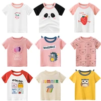 2021 new summer clothes for baby boys girls t shirts kids cartoon panda cotton tshirts children graphic tops tee casual homewear