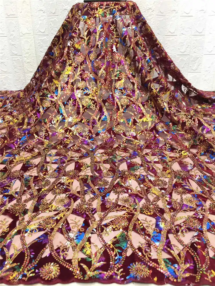 

Luxury Classic Cut hot African Organza Lace Shiny Tulle French Fabric with Sequins Fantastic Fabric For Party Dress NN9555-h
