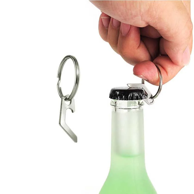 

Легкий мини брелок для ключей, карманный брелок для ключей, инструмент для повседневного использования, открывалка для бутылок из нержавею...