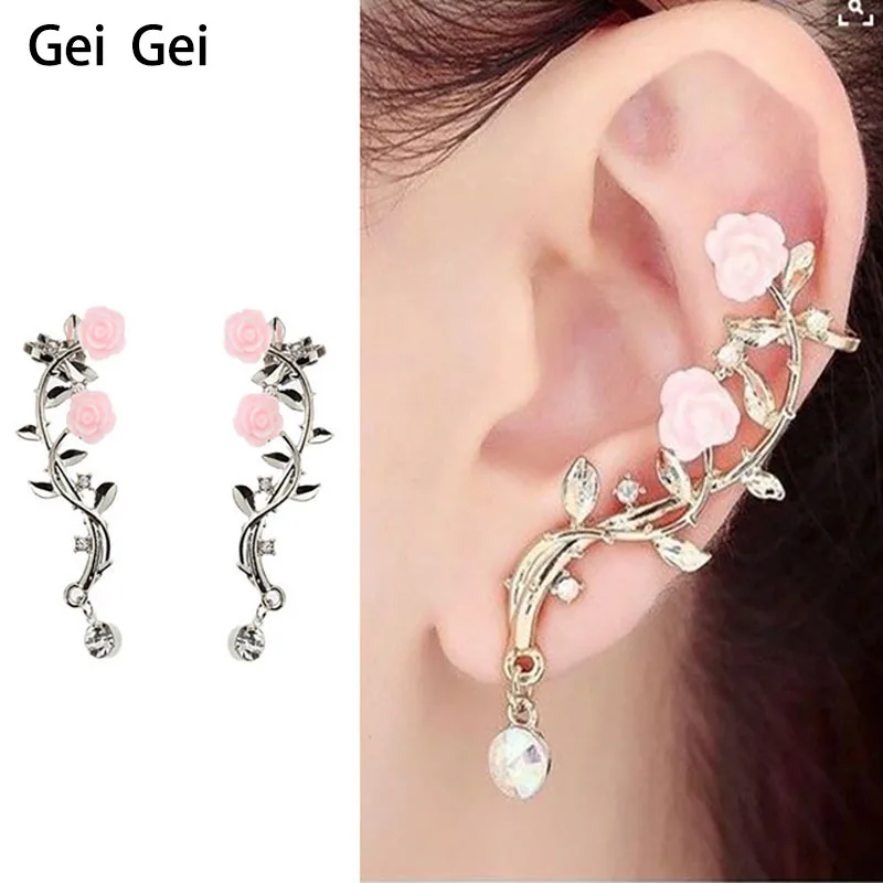 Женские новые модные серьги в индивидуальном стиле женские с розой сплав стразы