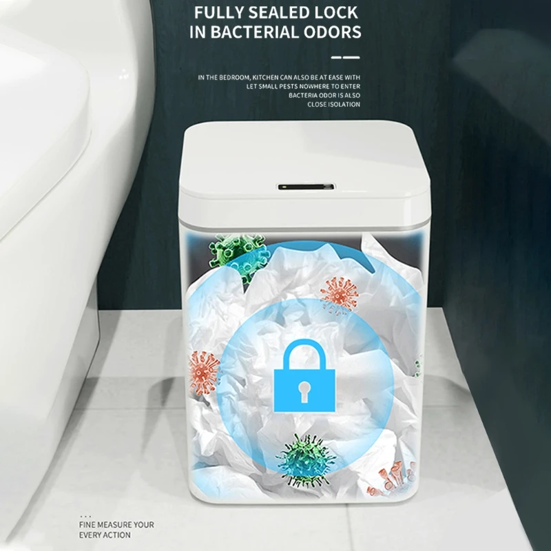 

T8NA 4 Gallon Trash Can Automatic Touchless Intelligent Induction Motion Sensor Waste Bin for Kitchen Office Bathroom