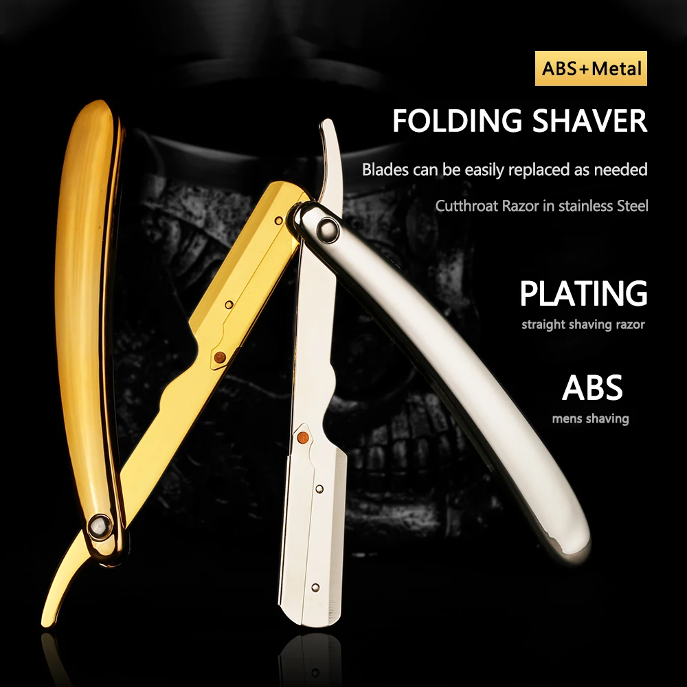 

Barber Shaving Razor Blade Holder Straight Razor Stainless Steel Razor Holder Facial Hair Cleaning Tools