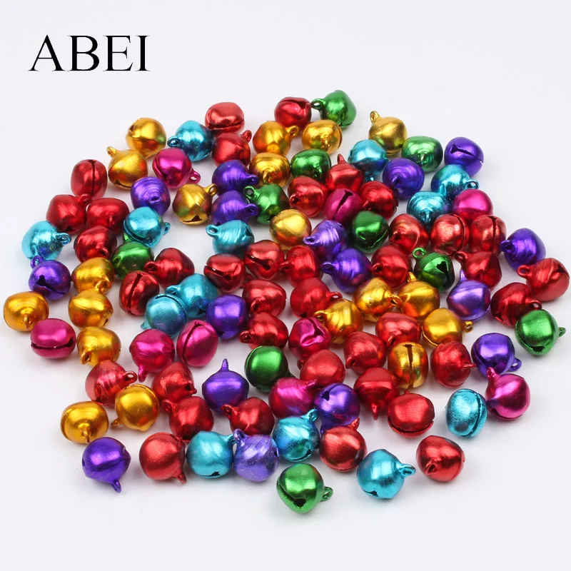 Колокольчики для новогодней елки металлические украшения ручной работы 10 мм 100