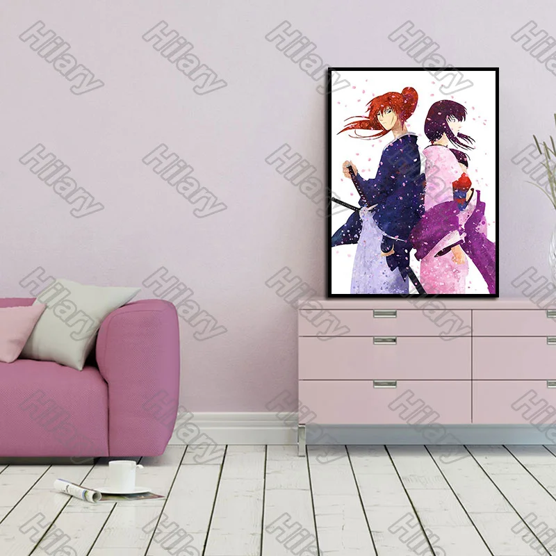 

Poster Anime Rurouni Kenshin Canvas Painting Wall Art Nature Home Decoration for Living Room and Bedroom Frameless Style