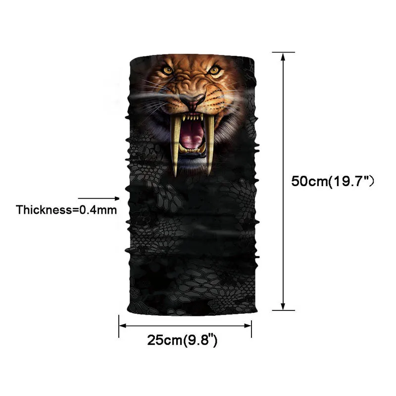 Бесшовный волшебный шарф с 3D животными многофункциональная бандана шейный