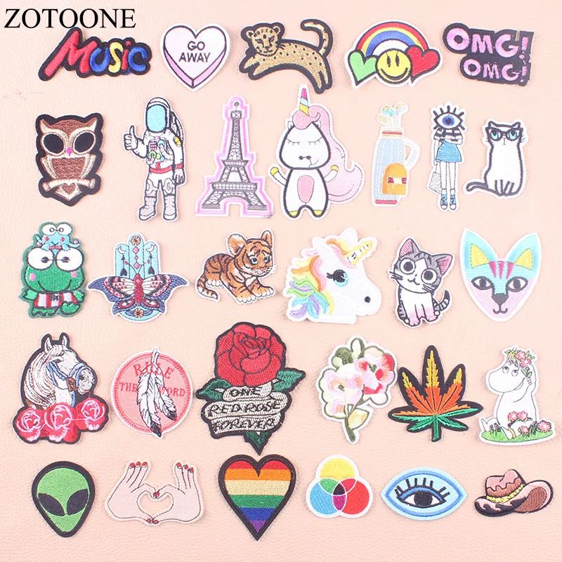 Вышитая музыкальная нашивка с НЛО ZOTOONE для одежды милая тканевая аппликацией из