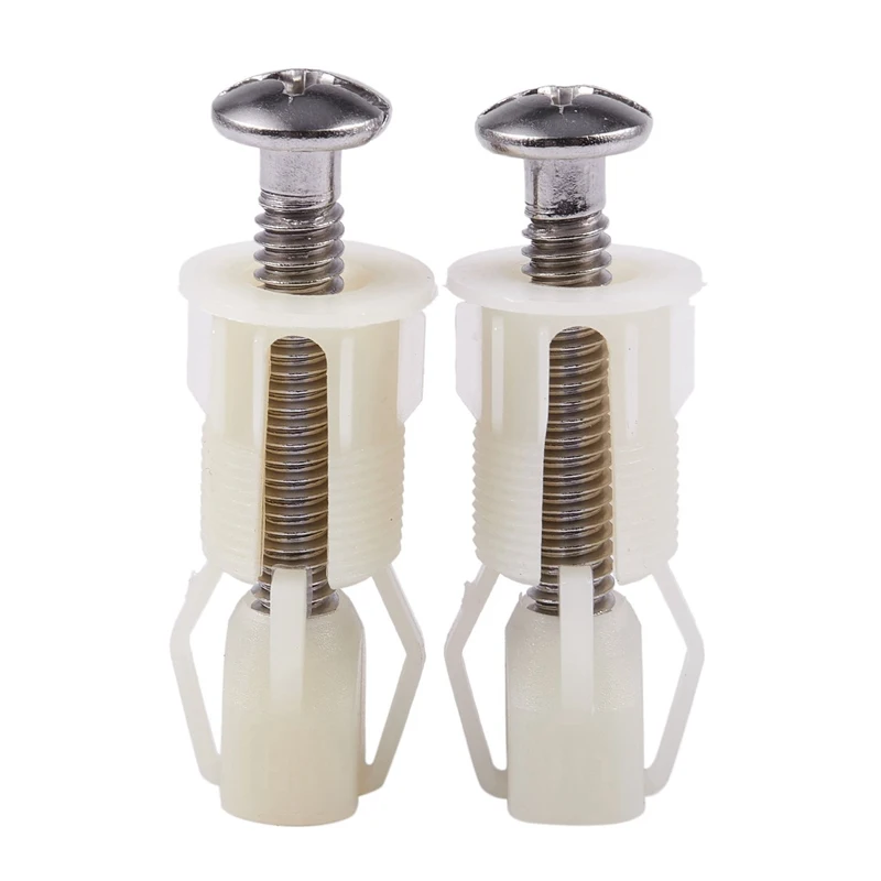 

Promotion! 2pcs DIY Plastic Toilet Seat Screws Fixings Fit Toilet Seats Hinges Repair Tools Type&Size:4# 38Mmx5mm