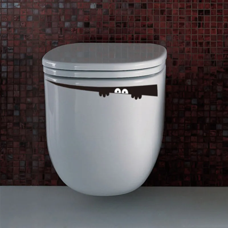 

DIY Black Peep Monster Toilet Bathroom Decor Wall Decals Vinyl Wall Stickers Room Decoration Accessories Removable Tile Stickers