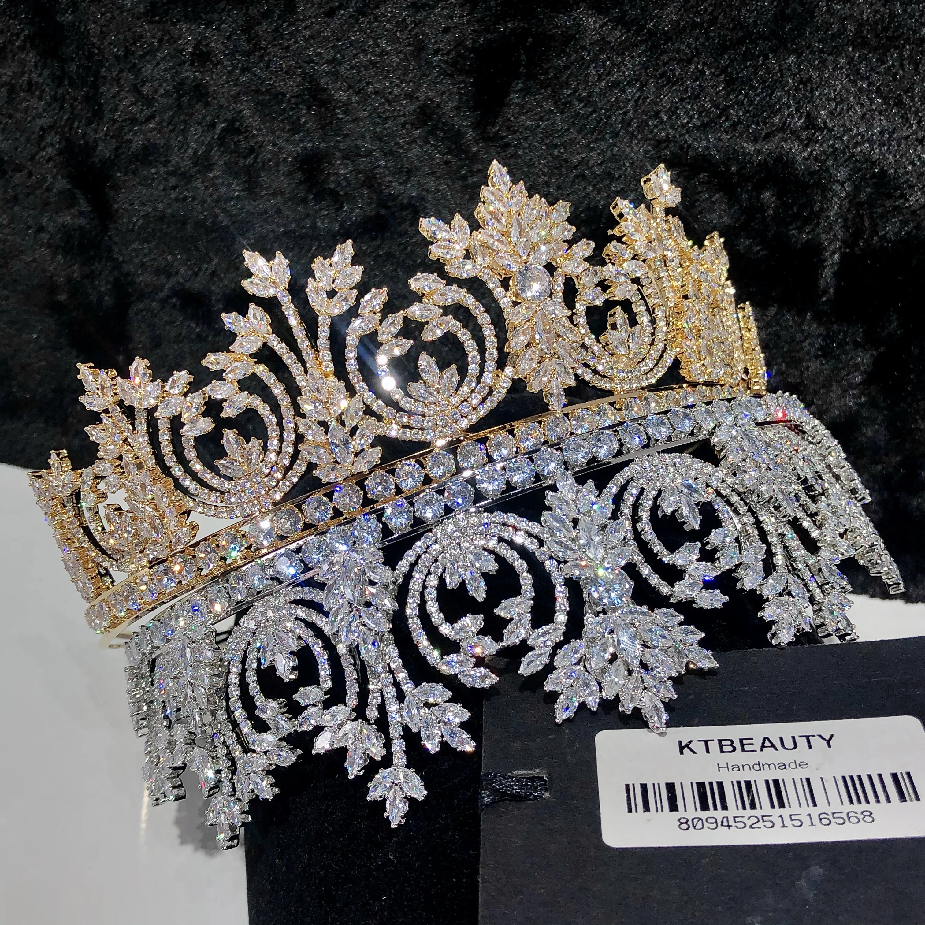 Новая тиара стразы полукрутящаяся большого размера серебристая/Золотистая