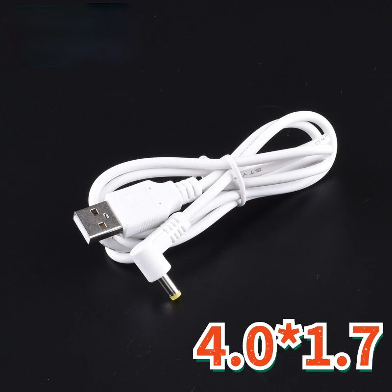 

5V 2A DC 4.0mm x 1.7mm 2A DC power plug USB convert to 4.0*1.7mm/DC 4017 Jack with cord connector cable 1M Black & White