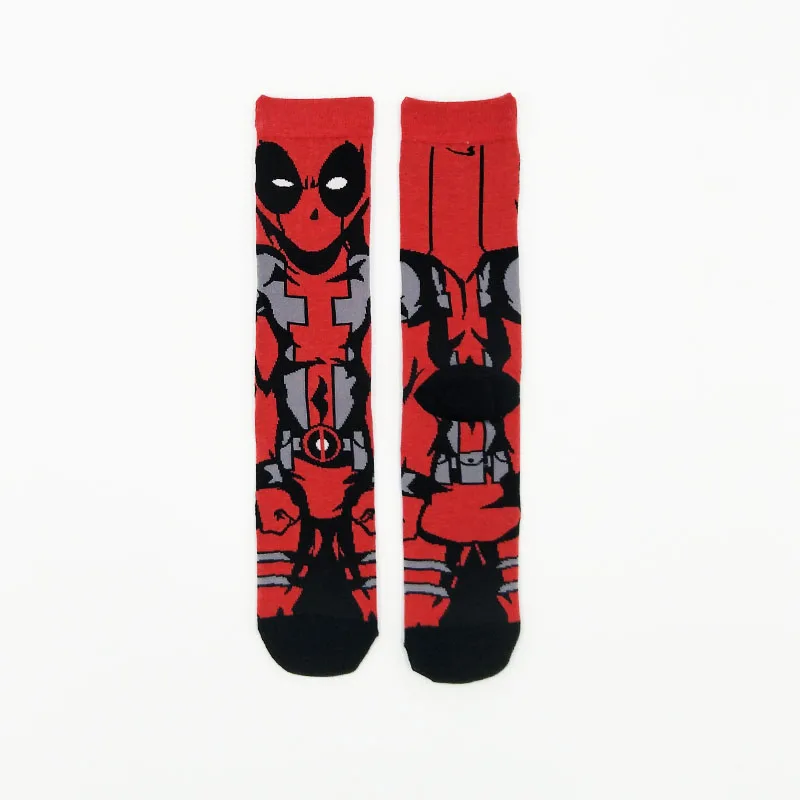 Новые американские супер-Герой мультфильма Venom носки Длинные носки искусства счастливые хипстер Flash Crazy Супермен Капитан носки Avengers - Цвет: 24