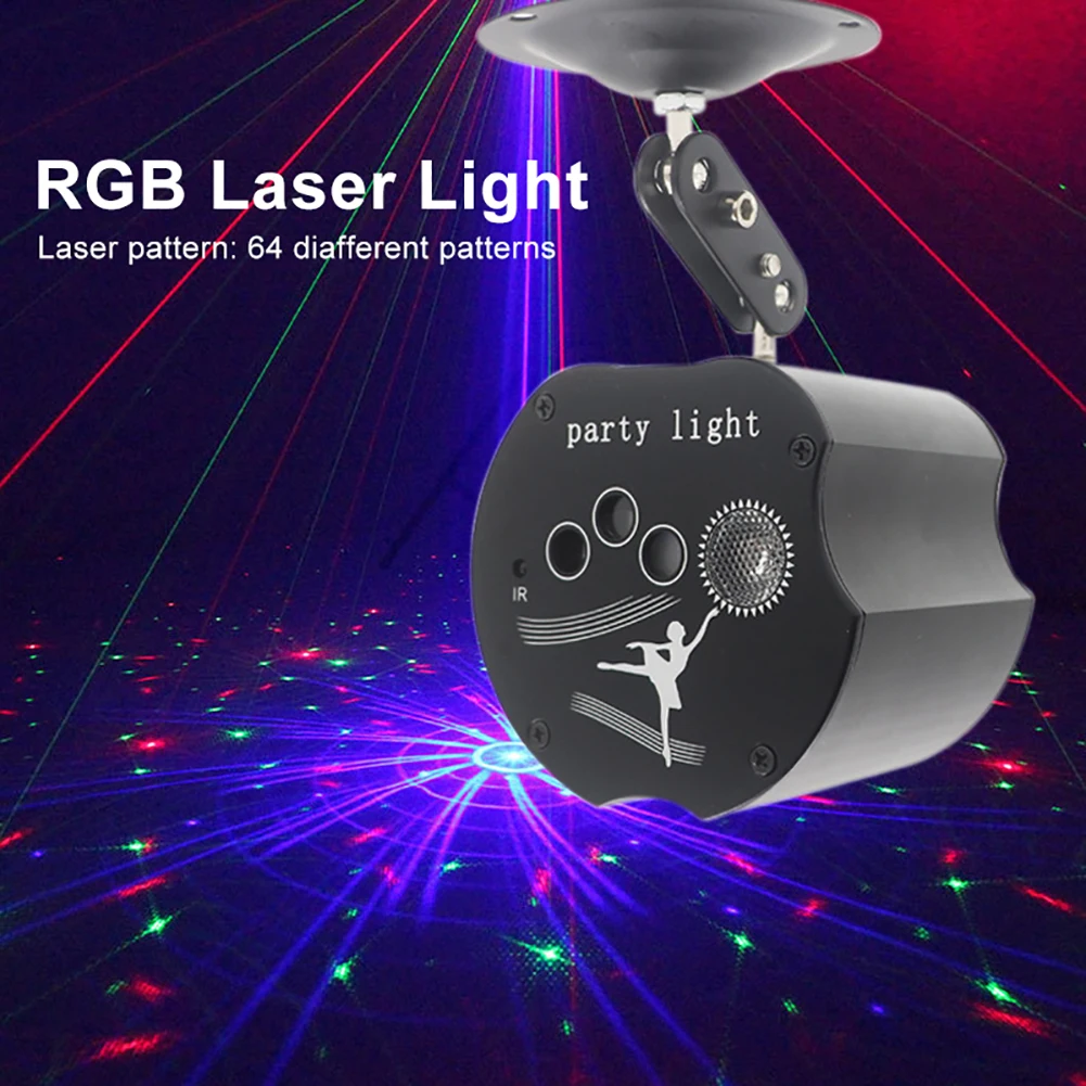 

64/48 Patterns RGB Apple Laser Light Mini Starry Sky Light LED Stage Projector Laser Stage Projector Wedding Birthday Party Lamp