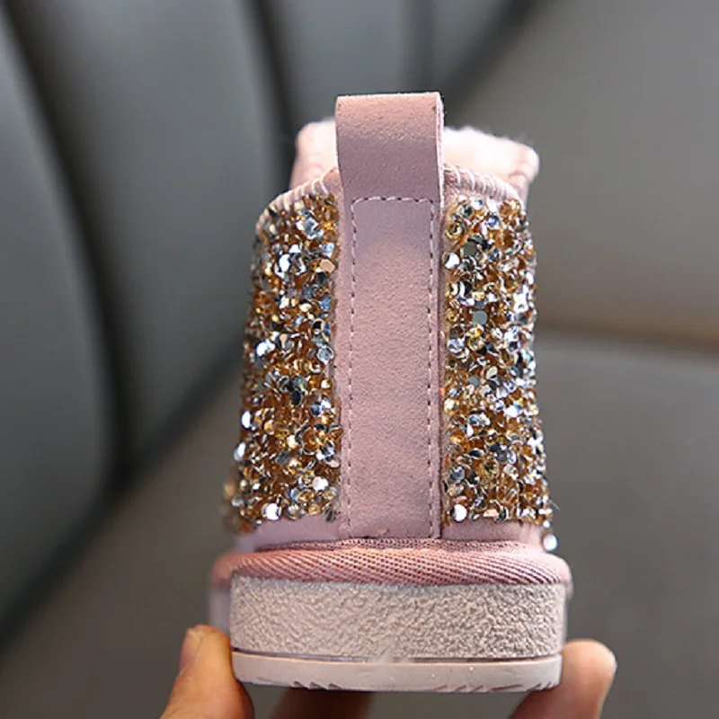 Детские ботинки 2020 корейские зимние фетровые теплые непромокаемые принцессы из