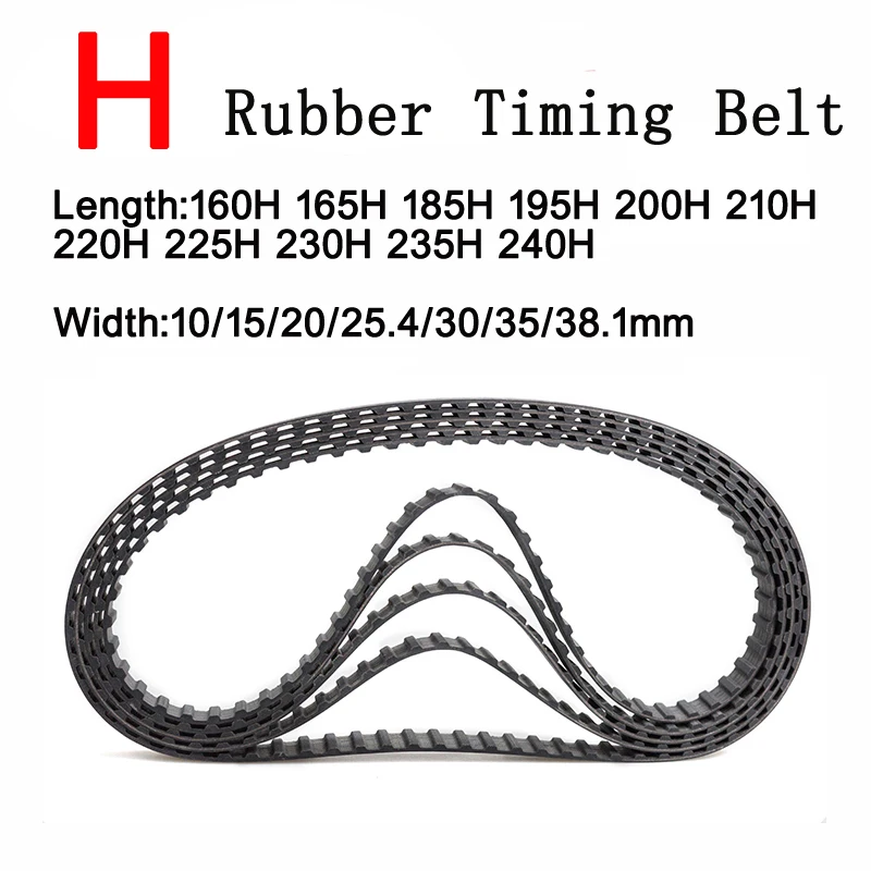 

Резиновый H ремень ГРМ, промышленные синхронные ремни трансмиссии, шаг 12,7 мм, трапециевидные зубья 160H 165/185/195/200/240H, 2 шт.