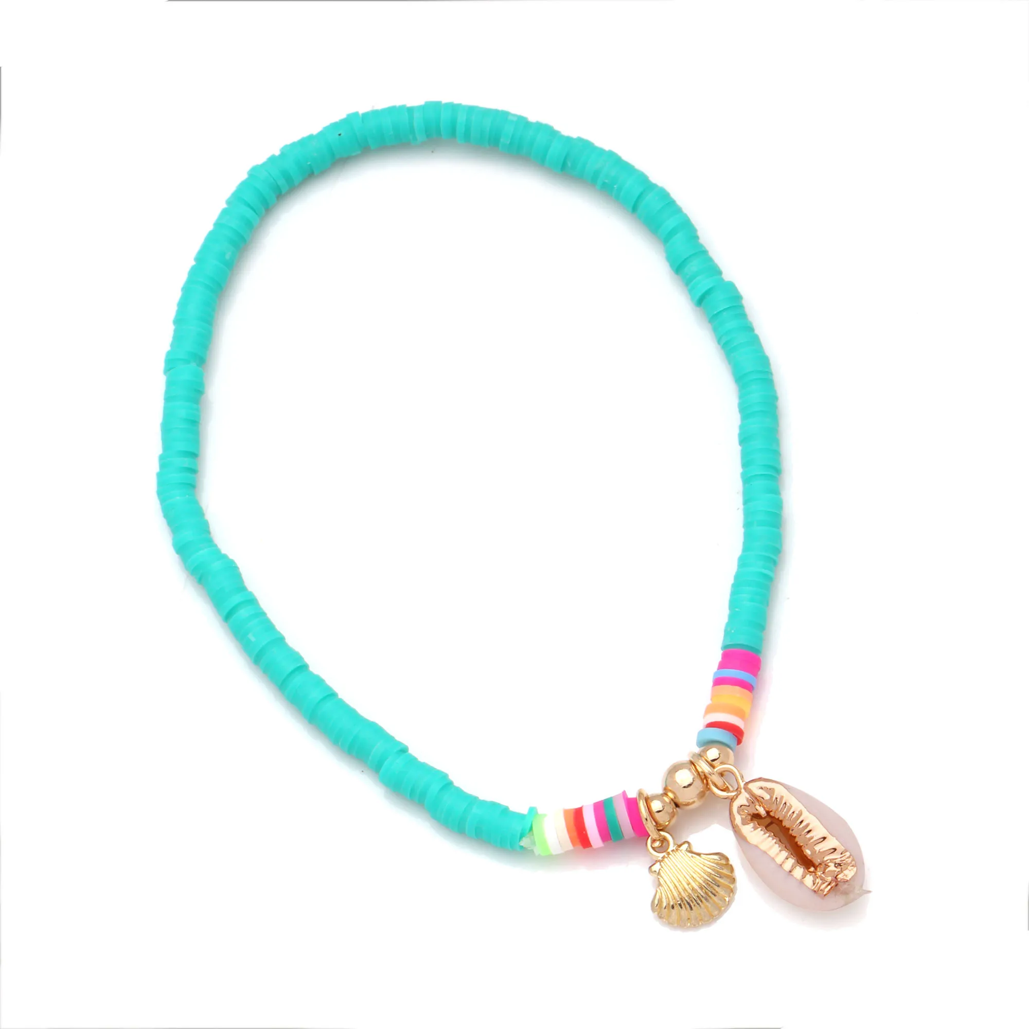 Бусины из полимерной глины растягивающийся браслет на ногу в виде морской