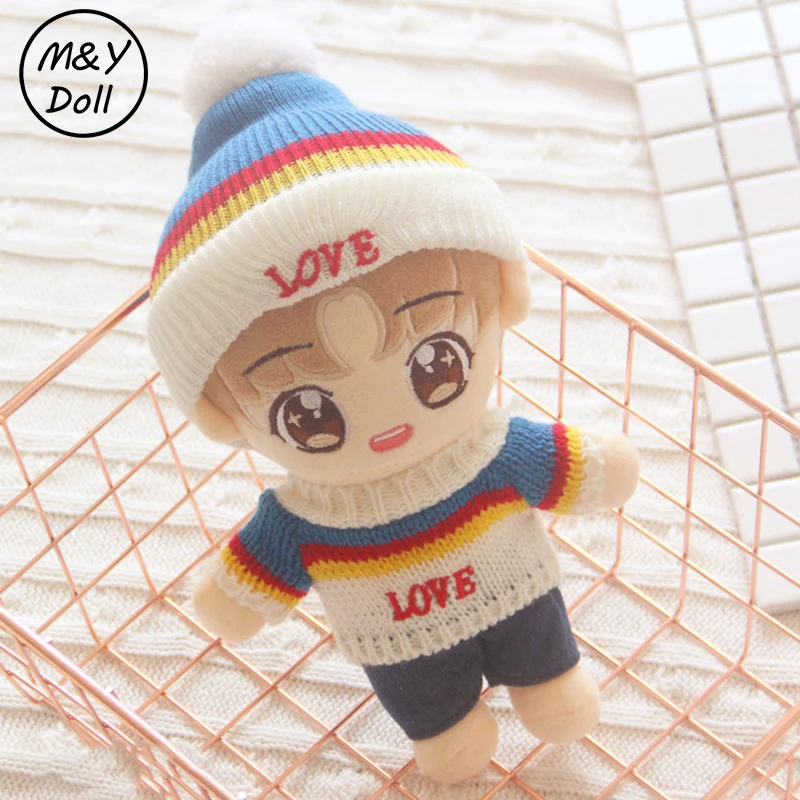 

20CM Doll Clothes Replaceable Kpop Idol Sean Xiao Yibo JIMIN SUGA Lisa Sweater Hat Plush Toy Clothing Soft Dolls Accessories