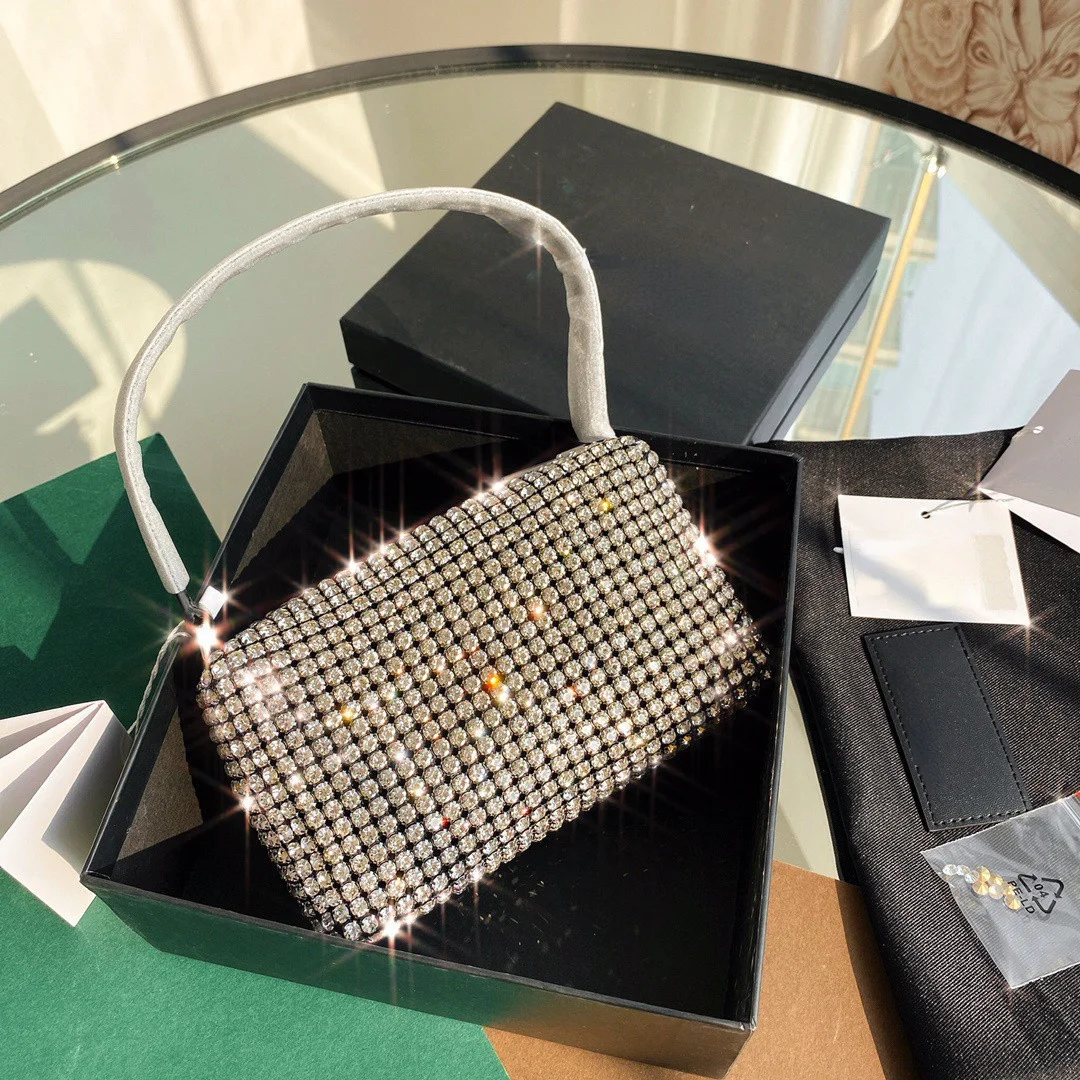 

Women Diamond Hobo-bag for 2021 Female Clutch Design Brand Luxury Shoulder Bags Handbag Leather PU Shiny Hobo-bag Messenger Bag