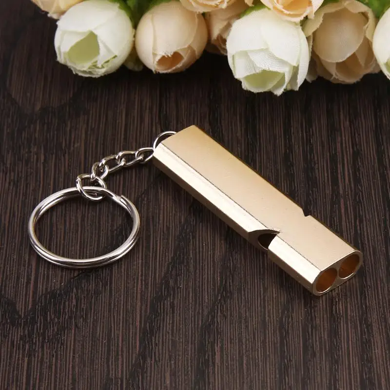 

Double Pipe High Decibel Outdoor Emergency Survival Whistle Keychain