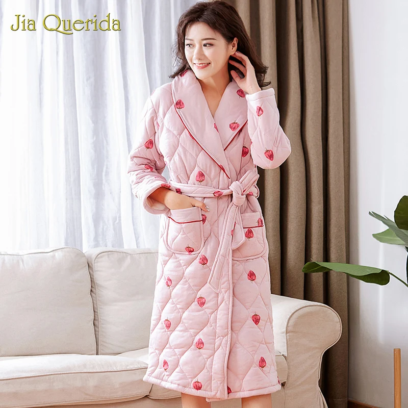 Женские халаты с принтом клубники розовое нижнее белье женский халат зимняя